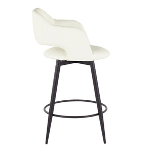 Margarite - Contemporary Fixed Height Counter Stool With Swivel With Round Footrest (Set of 2) by Couch.com