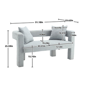 Modern Chenille Loveseat Sofa, Comfy Upholstered 2 Seater by Couch.com