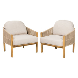 Grotta Outdoor Wood Club Chair Set of 2