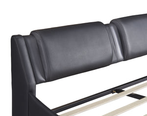 Upholstered Platform Bed With LED Light, Frame Slatted by Couch.com