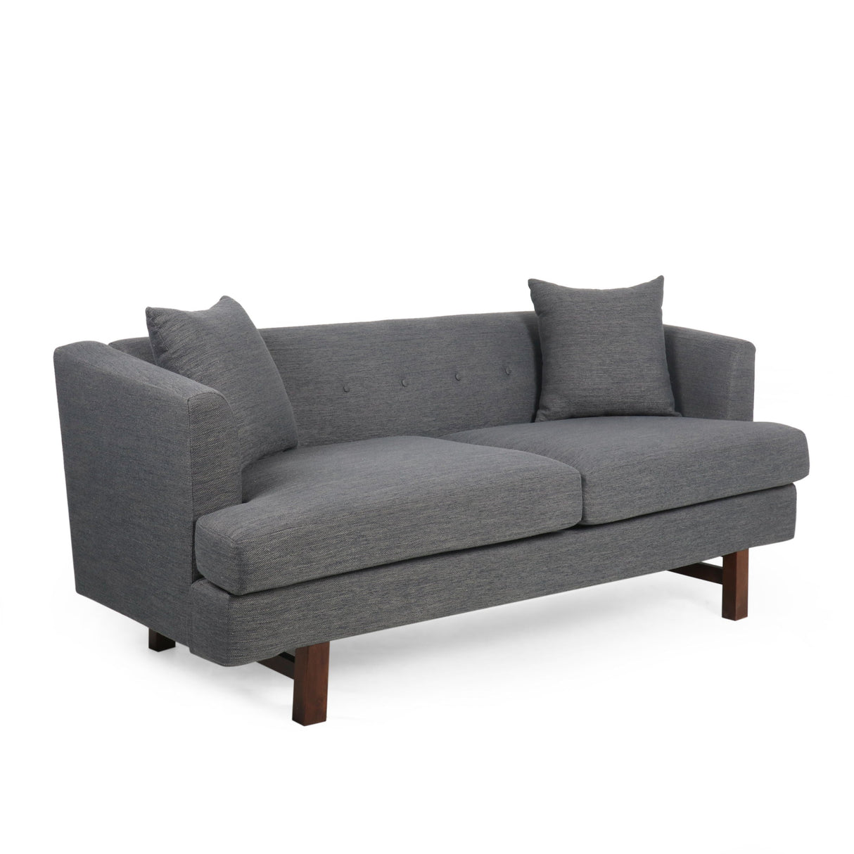 Comfy 3 Seat Sofa With Wooden Legs, For Living Room And Study - Charcoal by Couch.com