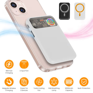 Magsafe Wireless Power Bank 10000mAh Magnetic Portable 18W Fast Charger Fit for IOS Phone 15/14/13/12 Series and More by DirectDeals