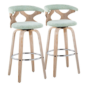 Gardenia - Contemporary Fixed Height Barstool With Swivel With Round Footrest (Set of 2) by Couch.com