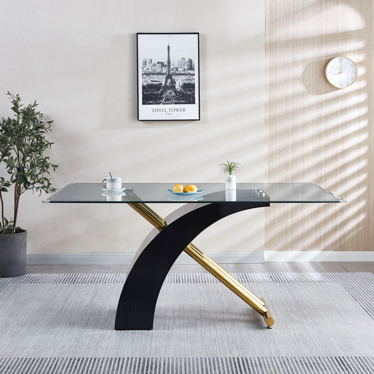 Stylish Dining Room Table, Luxury Glass Top Dining Table, Modern Design For Your House - Black by Couch.com