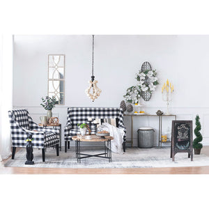 Farmhouse Chandeliar Distressed Pendant French Country Wood Chandelier For Living Room Foyer, Bulb Not Included - Antique Cream by Couch.com