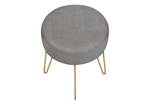 Ottoman, Pouf, Footrest, Foot Stool, Round Gold Metal Legs, Contemporary, Modern by Couch.com