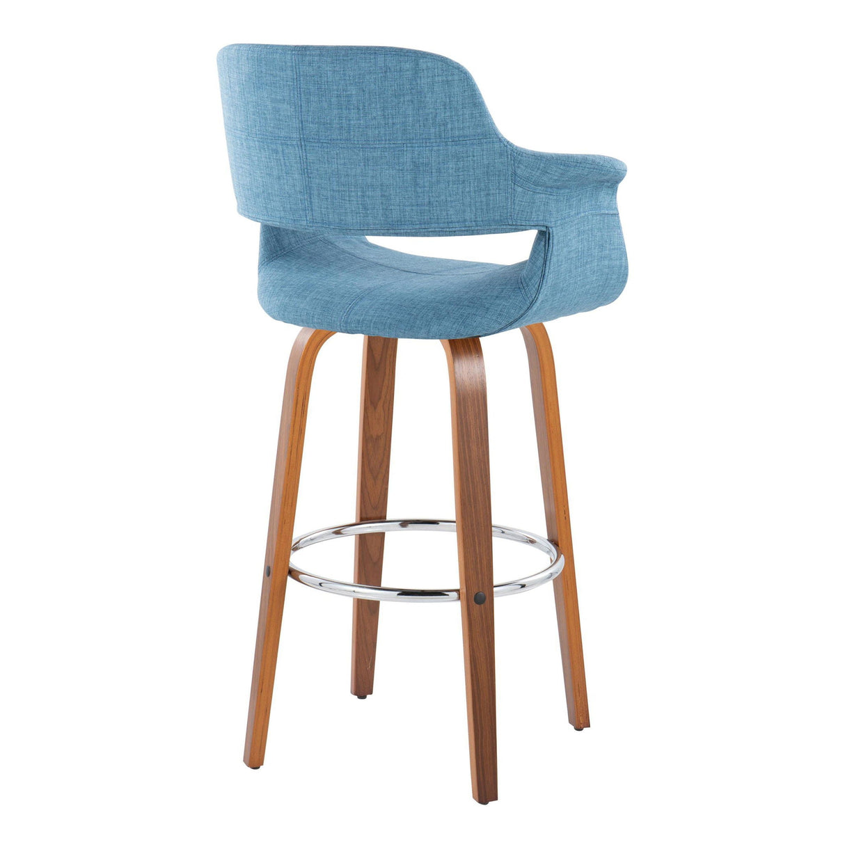 Vintage Flair - Mid Century Modern Fixed Height Barstool With Swivel & Round Footrest (Set of 2) by Couch.com