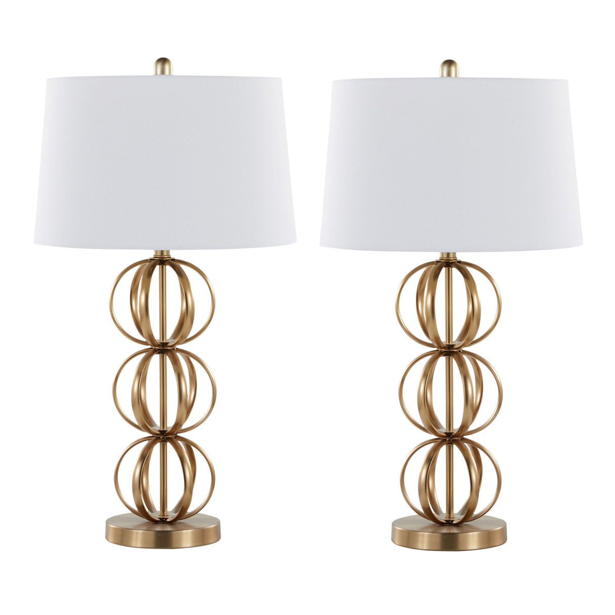 Linx - Contemporary Table Lamp (Set of 2) - Gold / White by Couch.com