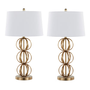 Linx - Contemporary Table Lamp (Set of 2) - Gold / White by Couch.com