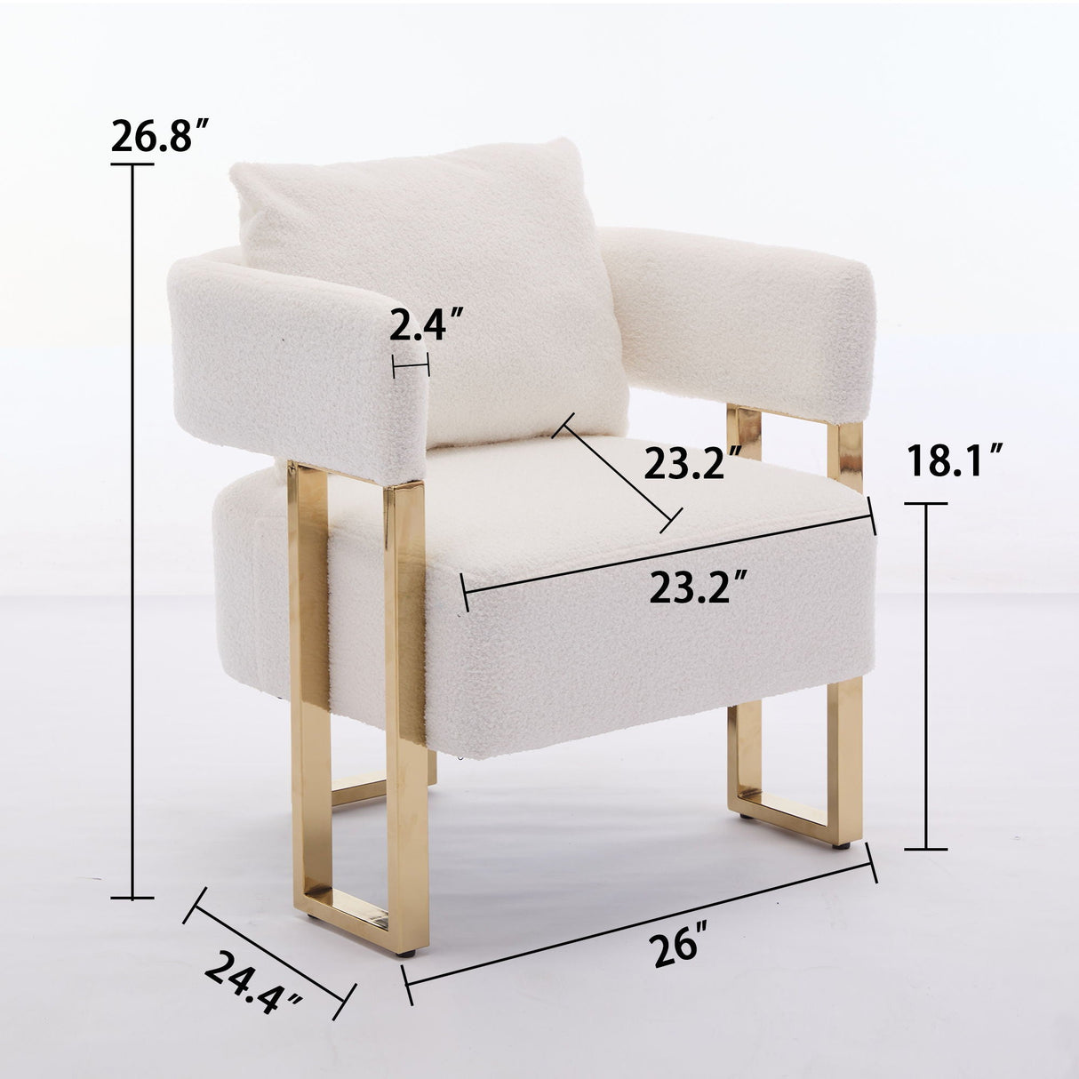 Modern Decorative Chair Teddy Fleece Upholstered And Metal Foot by Couch.com