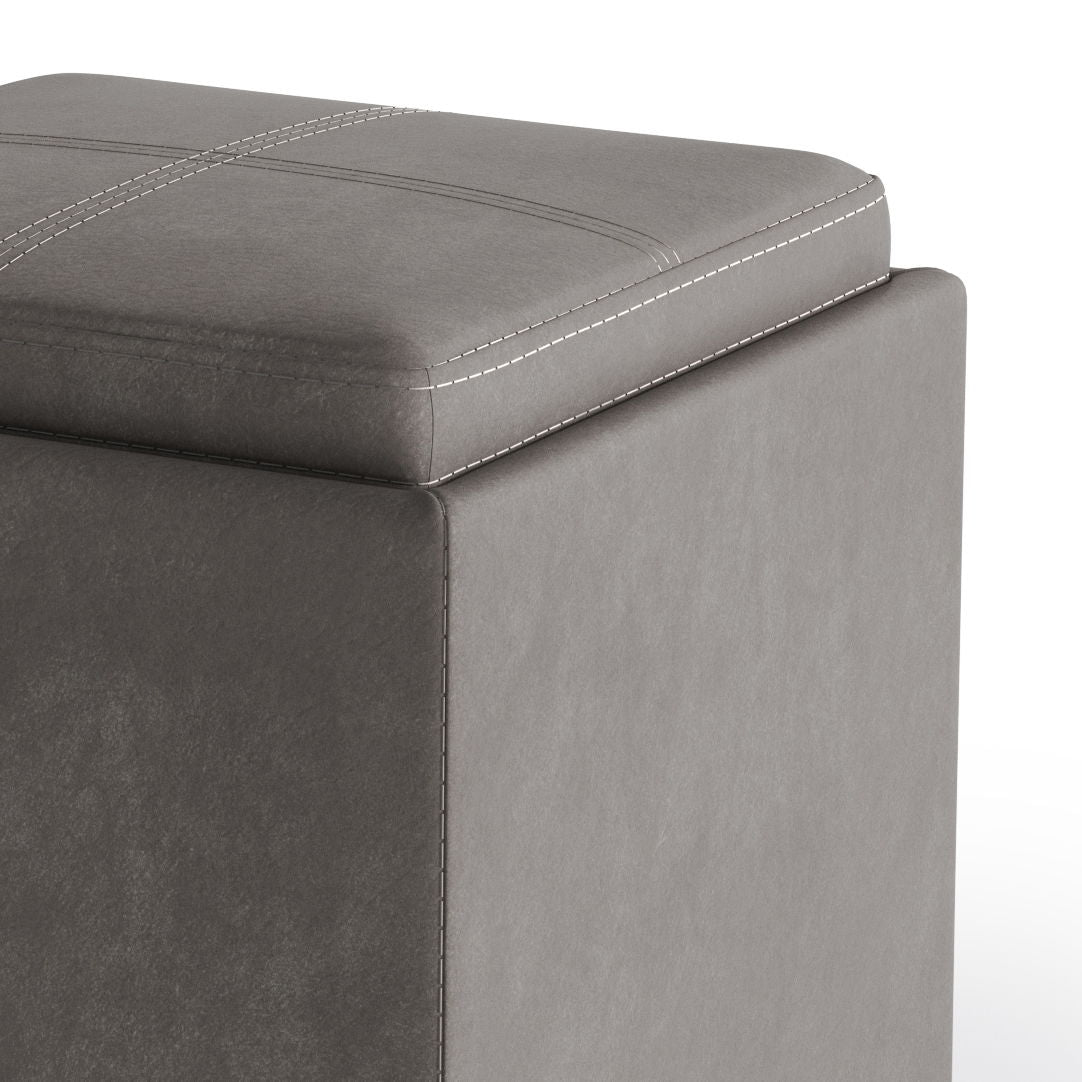 Rockwood - Upholstered Cube Storage Ottoman With Tray by Couch.com