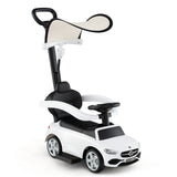 3-in-1 Ride on Push Car Mercedes-Benz Licensed Sliding Car with Canopy-Blue