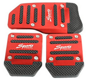 3Pcs/Set Universal Aluminum Manual Transmission Non-Slip Car Pedal Cover Set Kit Pedals Red Blue Silver Car Vehicle Sports Accelerator Brake No Drill Non-Slip Performance Car Rest Pedal Brake Auto Sports Gas Fuel Petrol Clutch Brake Pad Auto Accessories