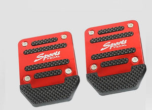 3Pcs/Set Universal Aluminum Manual Transmission Non-Slip Car Pedal Cover Set Kit Pedals Red Blue Silver Car Vehicle Sports Accelerator Brake No Drill Non-Slip Performance Car Rest Pedal Brake Auto Sports Gas Fuel Petrol Clutch Brake Pad Auto Accessories