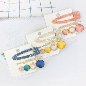 3PCS/Set Women Girls Hair Clips Square Round Pearls Hairpins Headband Barrettes Fashion Hair Clip Hairpins for Women Girls Headwear Styling Tools
