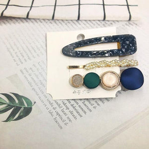 3PCS/Set Women Girls Hair Clips Square Round Pearls Hairpins Headband Barrettes Fashion Hair Clip Hairpins for Women Girls Headwear Styling Tools