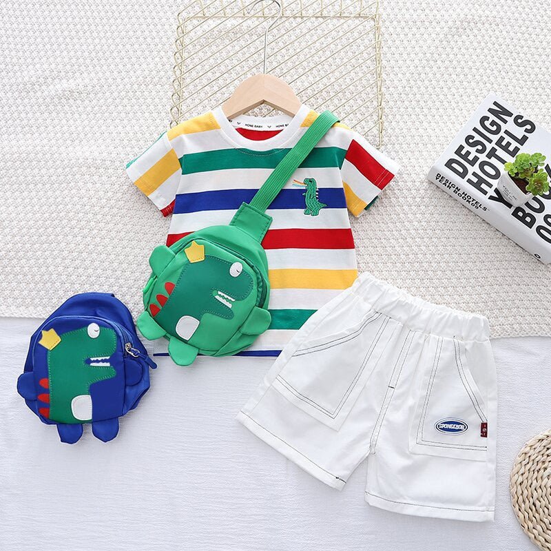 3Pcs/Sets Infant Casual Dinosaur Shirt Shorts