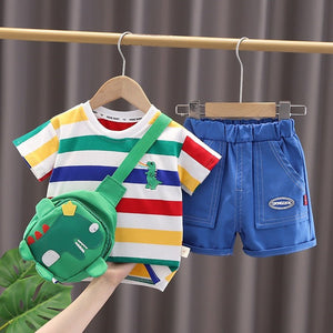 3Pcs/Sets Infant Casual Dinosaur Shirt Shorts