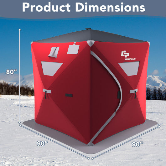 3-person Portable Pop-up Ice Shelter Fishing Tent with Bag