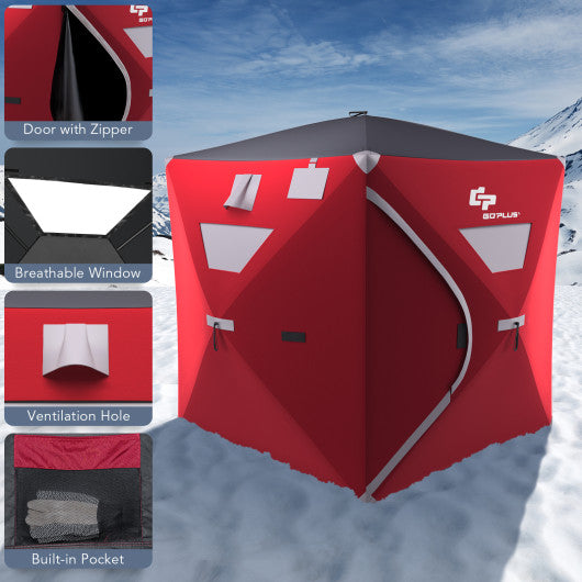 3-person Portable Pop-up Ice Shelter Fishing Tent with Bag