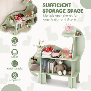 3-Tier Dinosaur Kids Bookshelf for Children-Green
