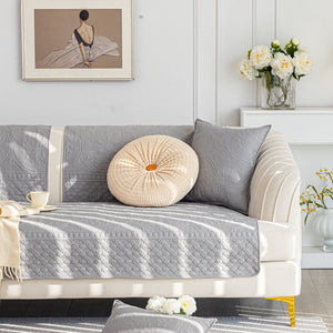 Cotton Quilted Sofa Cover, Non-Slip Couch Protector Fits Backrest, Seat & Armrest