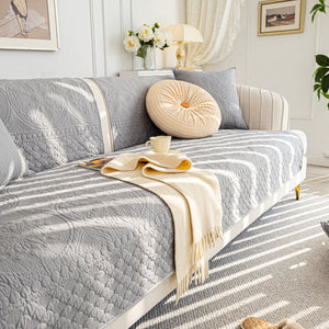 Cotton Quilted Sofa Cover, Non-Slip Couch Protector Fits Backrest, Seat & Armrest