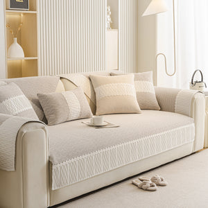 Herringbone Sofa Protector Cover, Non-Slip Couch Cover for Seat, Back & Arms