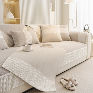 Herringbone Sofa Protector Cover, Non-Slip Couch Cover for Seat, Back & Arms
