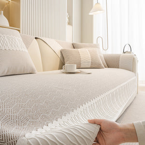 Herringbone Sofa Protector Cover, Non-Slip Couch Cover for Seat, Back & Arms