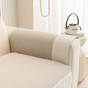Herringbone Sofa Protector Cover, Non-Slip Couch Cover for Seat, Back & Arms