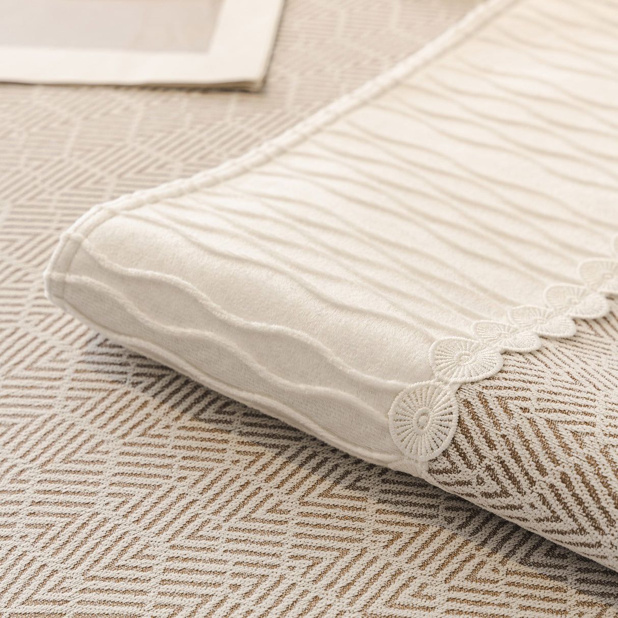 Herringbone Sofa Protector Cover, Non-Slip Couch Cover for Seat, Back & Arms