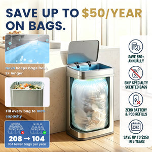 13 Gallon | Nova Series UV Odor Neutralizing Smart Trash Can | ONT-50-81
