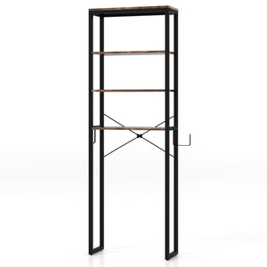 4-Tier Freestanding Over the Toilet Storage Rack-Rustic Brown