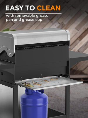 3 & 4-Burner Propane Gas Grills with Side Burners, for Outdoor Cooking, BBQ, Patio, Camping