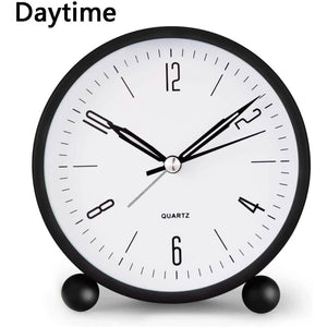 4" Super Silent Non Ticking Analog Alarm Clock with Night Light