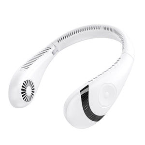 4000mAh Hanging Neck Fan USB Handheld Mute LED Digital Display Leafless Mini Electric Fan with LED Light 5 Gear Air Cooling Fans Digital Display Leafless Mini Electric Colorful Gear 5th Fan