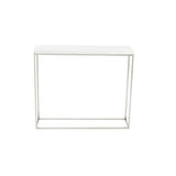 35" White and Silver Frame Console Table