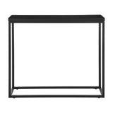 35" Black Wood and Steel Frame Console Table