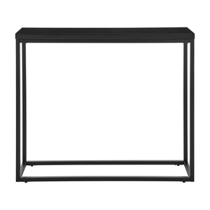 35" Black Wood and Steel Frame Console Table