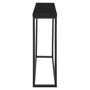35" Black Wood and Steel Frame Console Table
