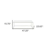47" White and Silver Wood And Metal Frame Coffee Table