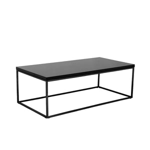 47" Black Wood And Metal Frame Coffee Table