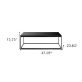 47" Black Wood And Metal Frame Coffee Table