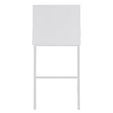 Set of Two 24" White And Silver Steel Low Back Counter Height Bar Chairs