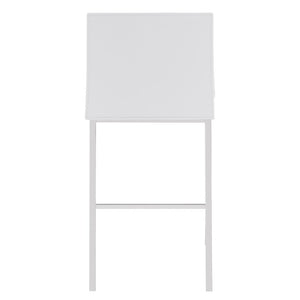 Set of Two 24" White And Silver Steel Low Back Counter Height Bar Chairs