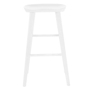 29" White Manufactured Wood Backless Bar Height Bar Chair