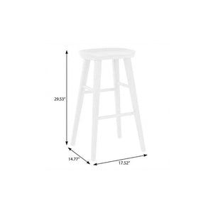 29" White Manufactured Wood Backless Bar Height Bar Chair