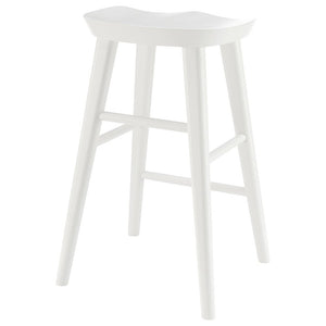 25" White Solid Wood Backless Counter Height Bar Chair