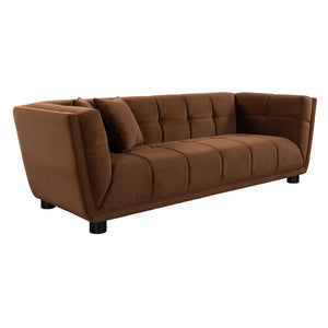 Mid-Century Modern Style Sofa With Velvet Fabric And Solid Wood Feet For 2 People by Couch.com